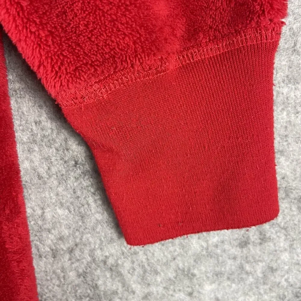 Abercrombie Fitch Kids One Piece Pajama 15/16 Red Hooded Moose‎ Cozy Christmas